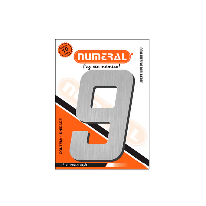 Número ACM aço escovado quadrado 130 mm - Master