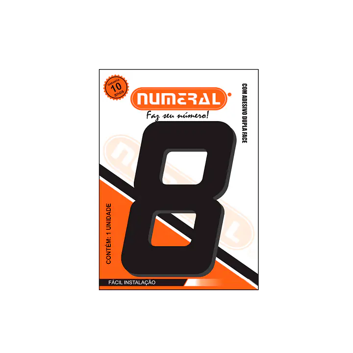 Número ACM preto quadrado 130 mm - Master