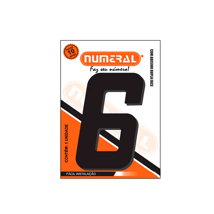 Número ACM preto quadrado 130 mm - Master