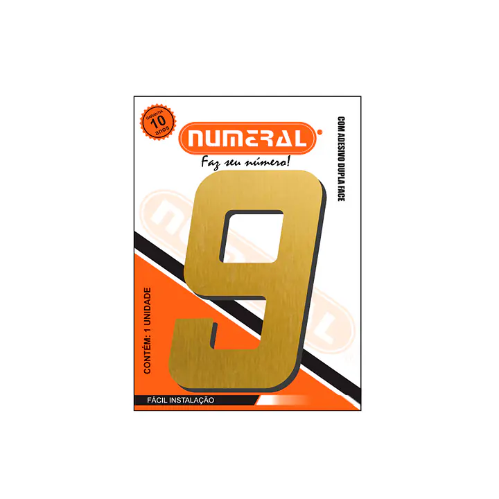 Número ACM ouro escovado quadrado 130 mm - Master