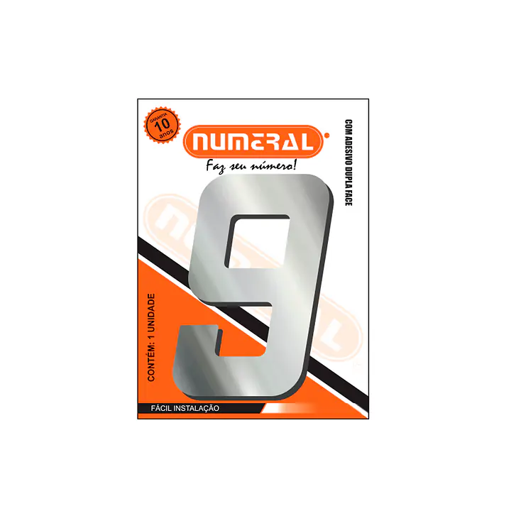 Número ACM espelhado quadrado 130 mm - Master