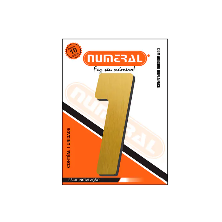 Número ACM ouro escovado quadrado 185 mm - Master