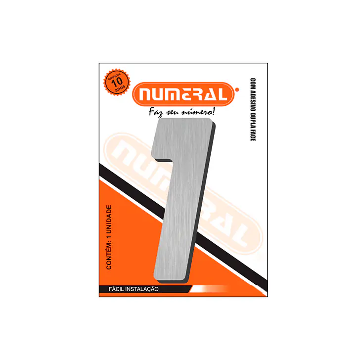 Número ACM aço escovado quadrado 185 mm - Master