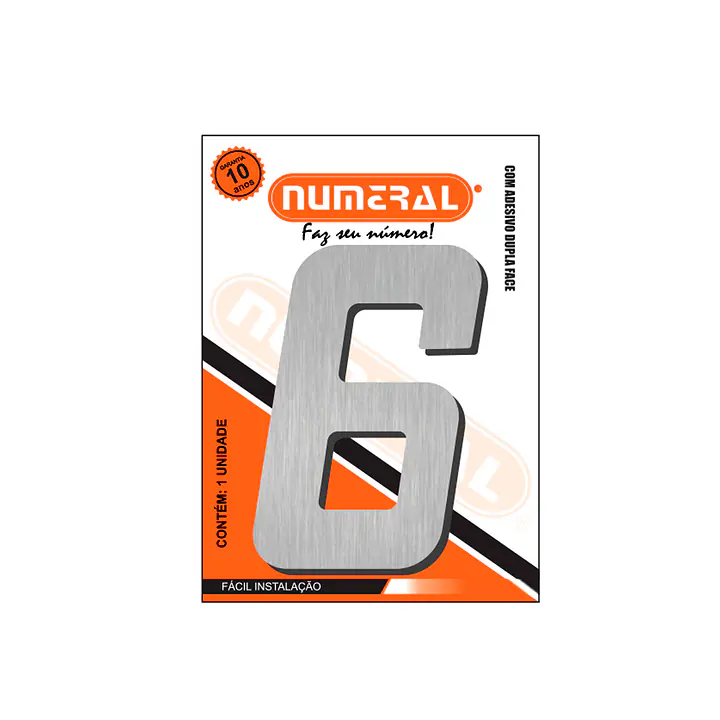 Número ACM aço escovado quadrado 185 mm - Master