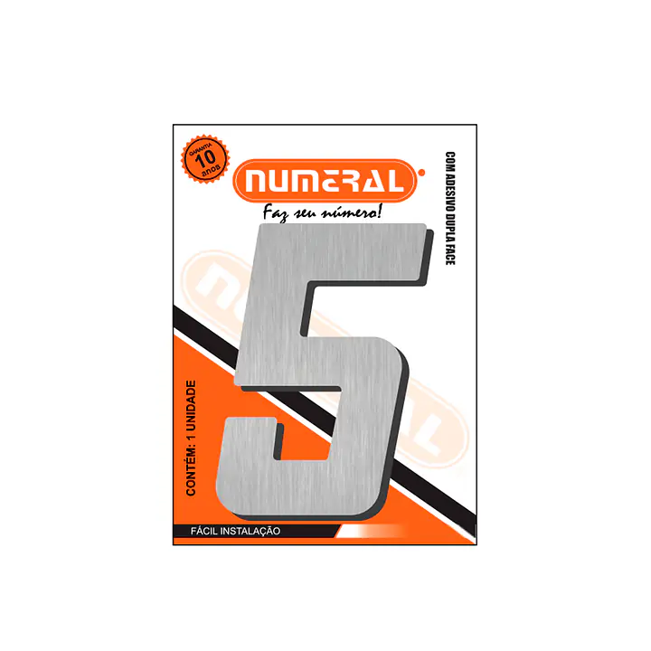 Número ACM aço escovado quadrado 185 mm - Master