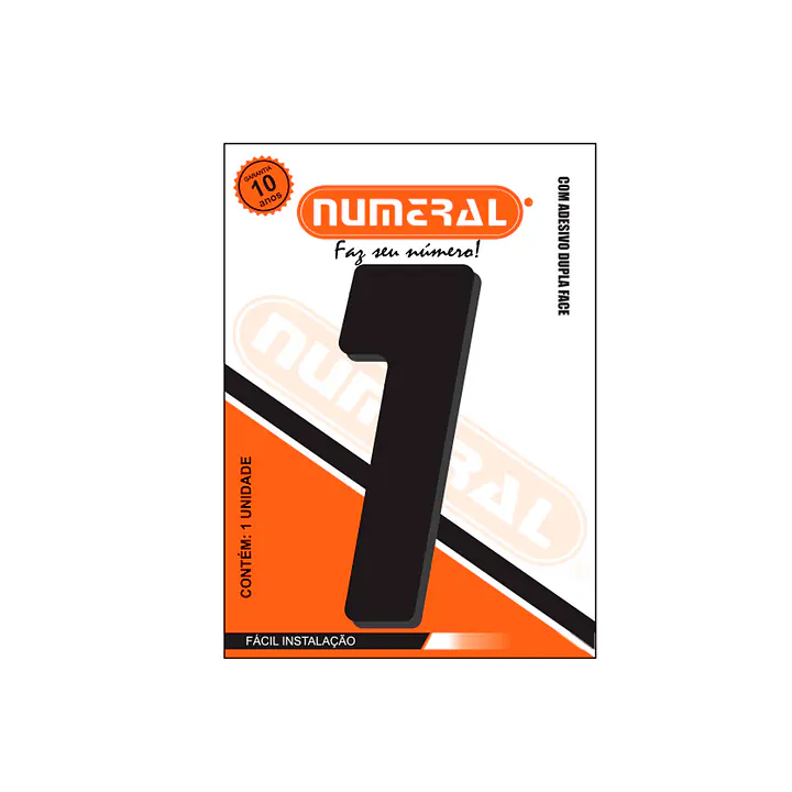 Número ACM preto quadrado 185 mm - Master