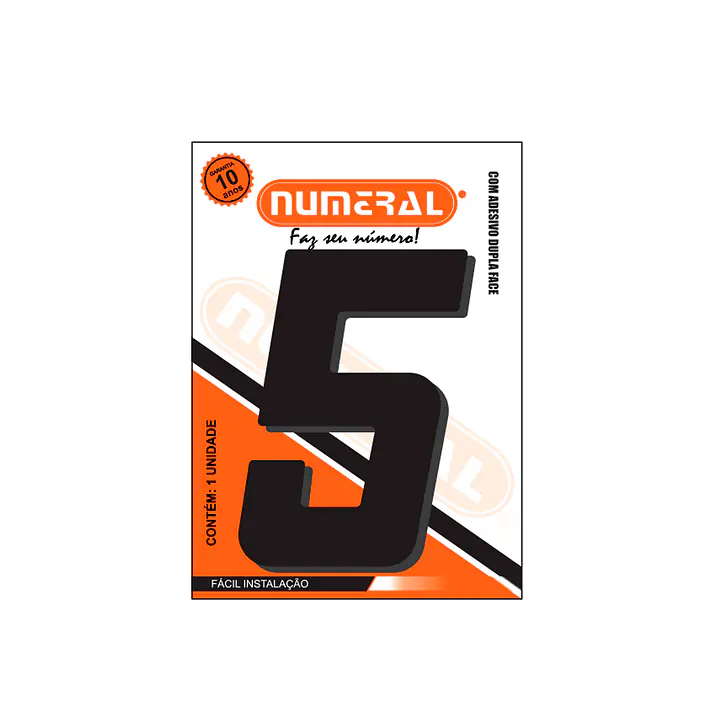 Número ACM preto quadrado 185 mm - Master