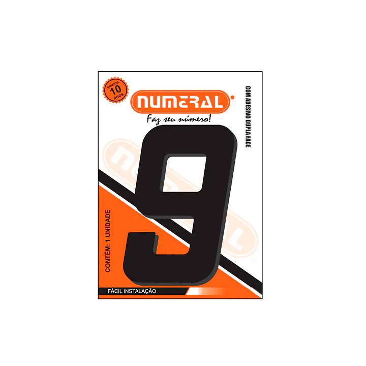 Número ACM preto quadrado 185 mm - Master