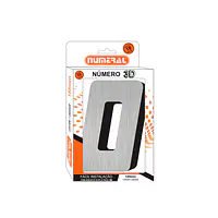 Número ACM aço escovado 3D quadrado 185 mm - Master