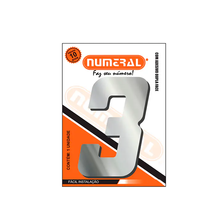 Número ACM espelhado quadrado 185 mm - Master