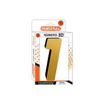 Número ACM ouro escovado 3D quadrado 185 mm - Master