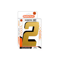 Número ACM ouro escovado 3D quadrado 185 mm - Master