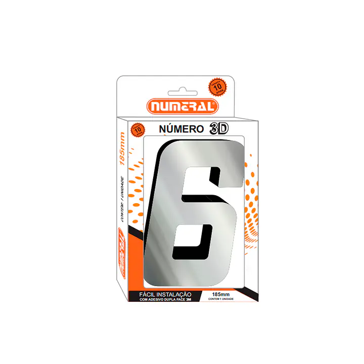 Número ACM espelhado 3D quadrado 185 mm - Master