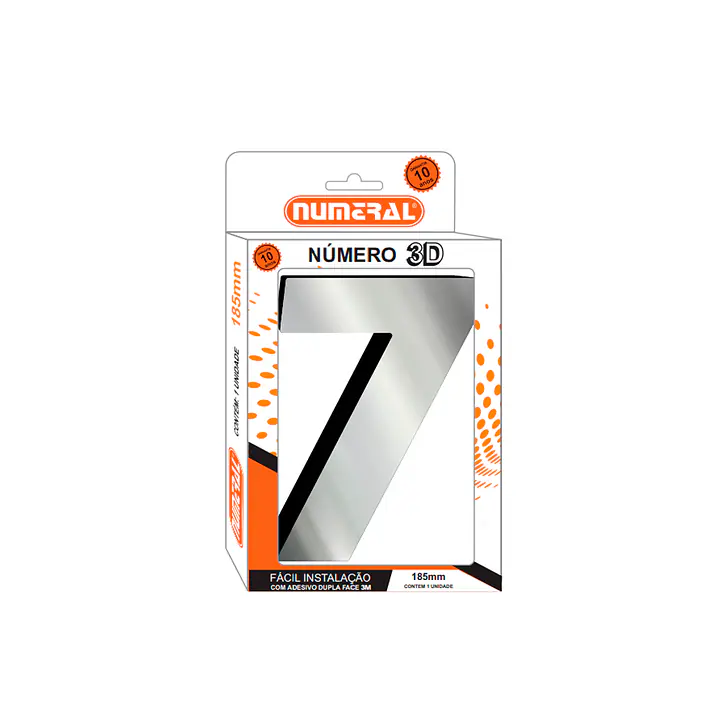 Número ACM espelhado 3D quadrado 185 mm - Master
