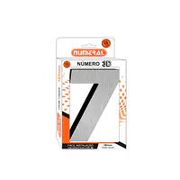 Número ACM aço escovado 3D quadrado 185 mm - Master