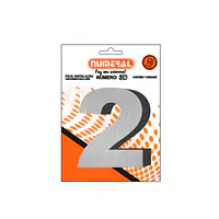 Número ACM aço escovado 3D redondo 125 mm - Master