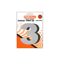 Número ACM aço escovado 3D redondo 125 mm - Master