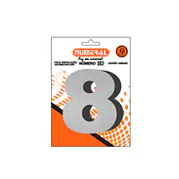 Número ACM aço escovado 3D redondo 125 mm - Master