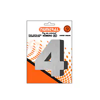 Número ACM aço escovado 3D redondo 125 mm - Master