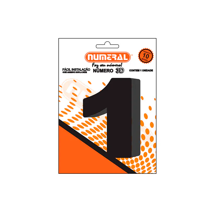 Número ACM preto 3D redondo 125 mm - Master