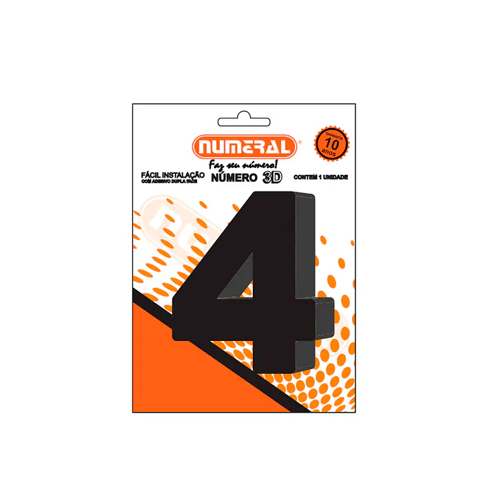 Número ACM preto 3D redondo 125 mm - Master