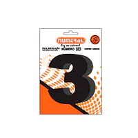 Número ACM preto 3D redondo 125 mm - Master