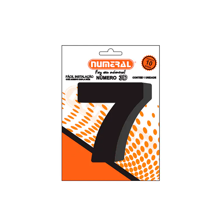 Número ACM preto 3D redondo 125 mm - Master