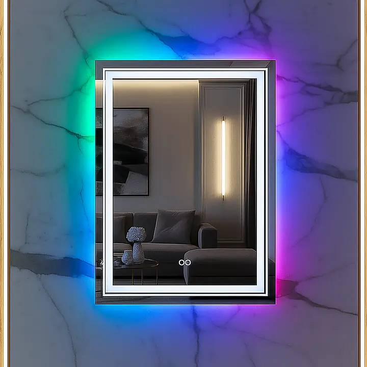 Espelho retangular LED Touch sem borda - Master