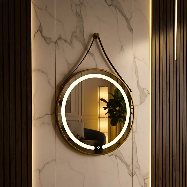 Espelho redondo LED Touch com alça - Master