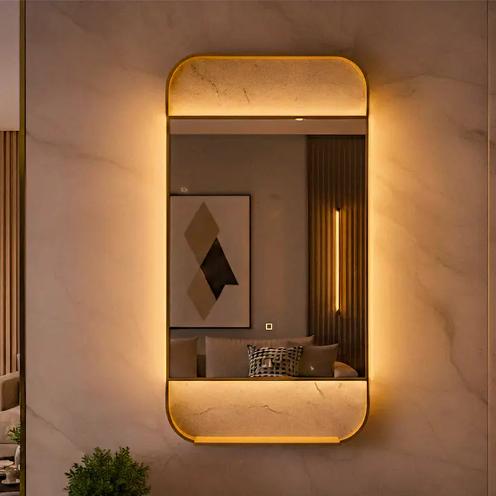 Espelho Retangular Prateleira - Led e touch - Master