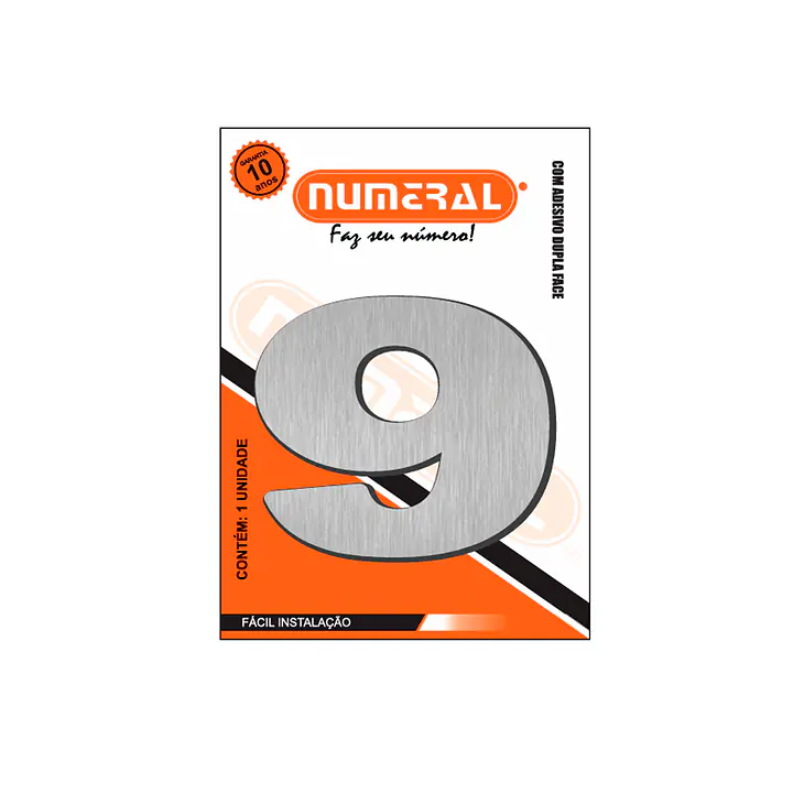 Número ACM aço escovado redondo 60 mm - Master