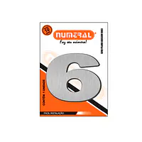 Número ACM aço escovado redondo 60 mm - Master