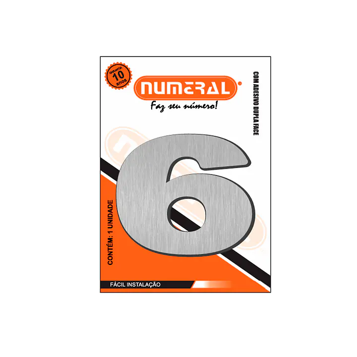 Número ACM aço escovado redondo 60 mm - Master