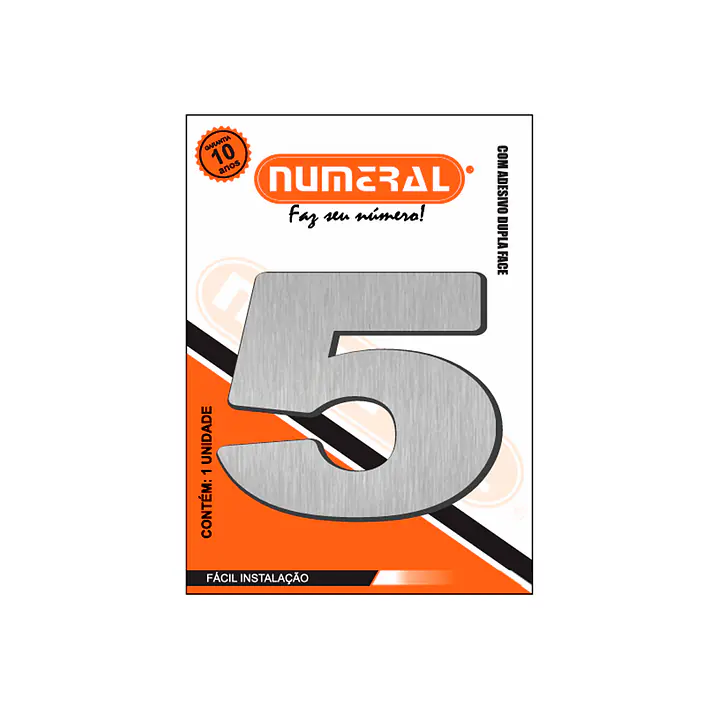 Número ACM aço escovado redondo 60 mm - Master