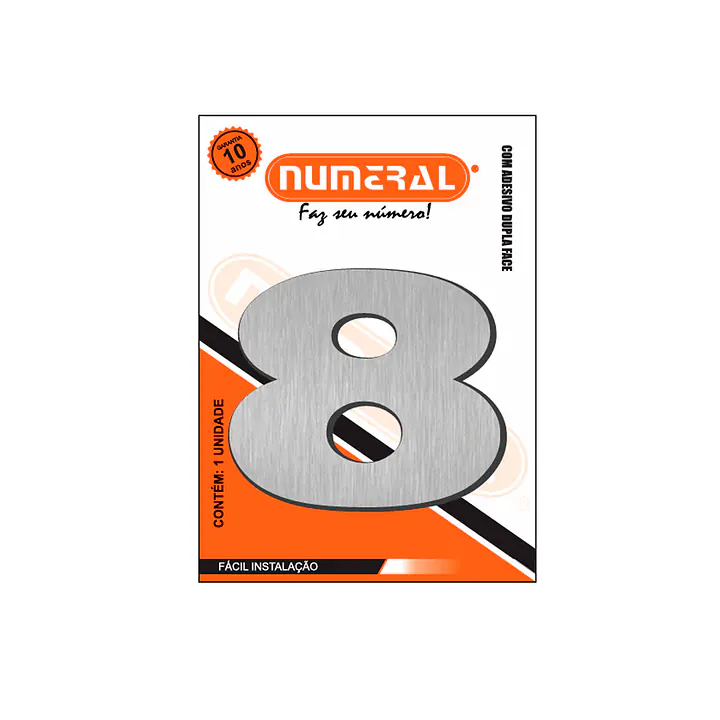 Número ACM aço escovado redondo 60 mm - Master