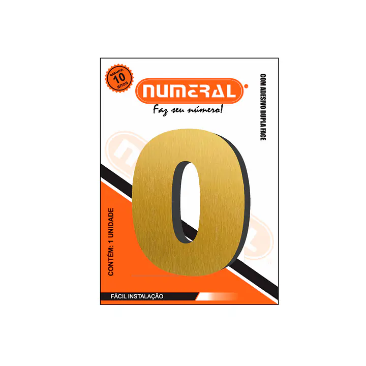 Número ACM ouro escovado redondo 60 mm - Master