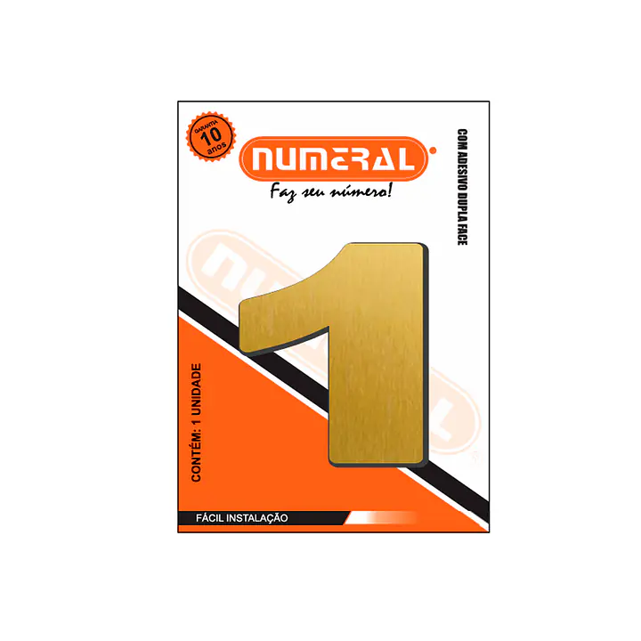 Número ACM ouro escovado redondo 60 mm - Master