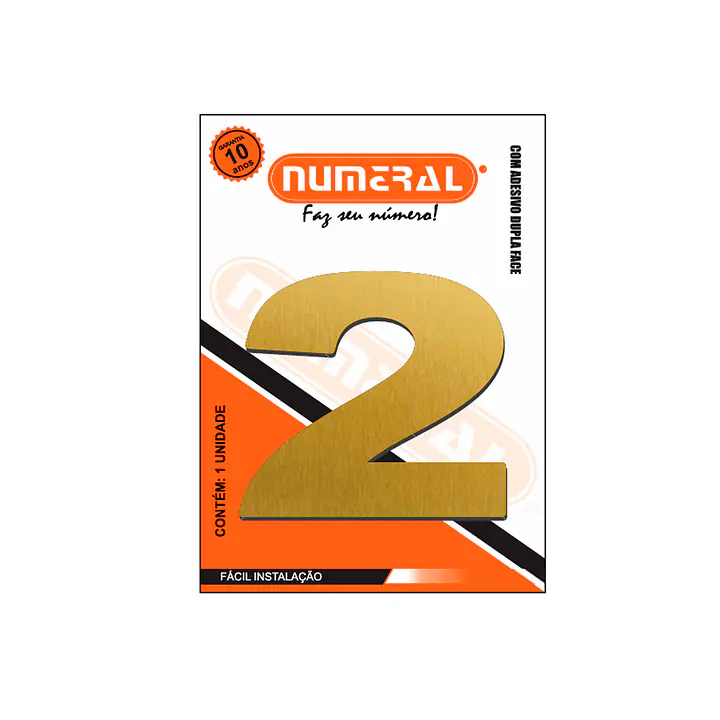 Número ACM ouro escovado redondo 60 mm - Master