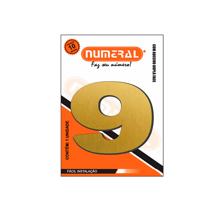 Número ACM ouro escovado redondo 60 mm - Master