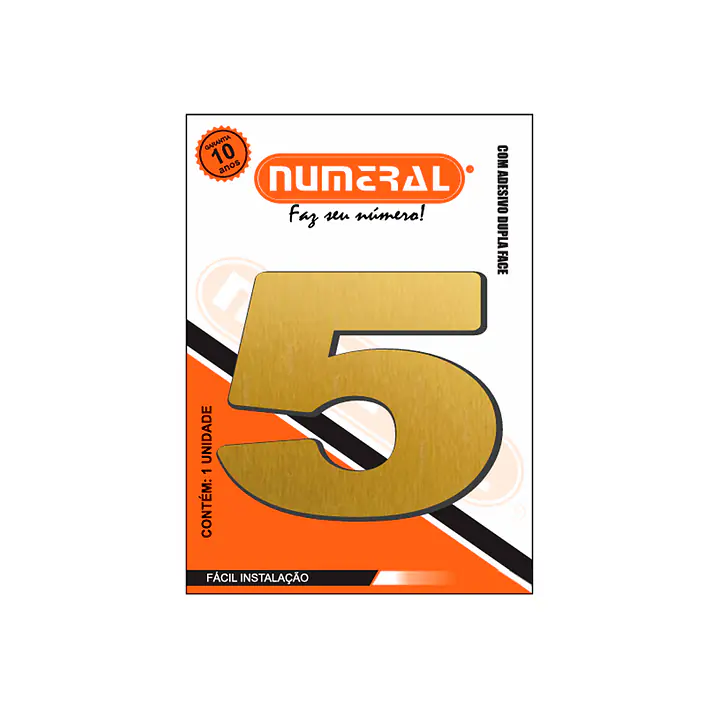 Número ACM ouro escovado redondo 60 mm - Master