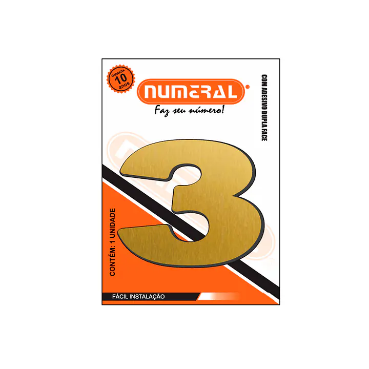 Número ACM ouro escovado redondo 60 mm - Master