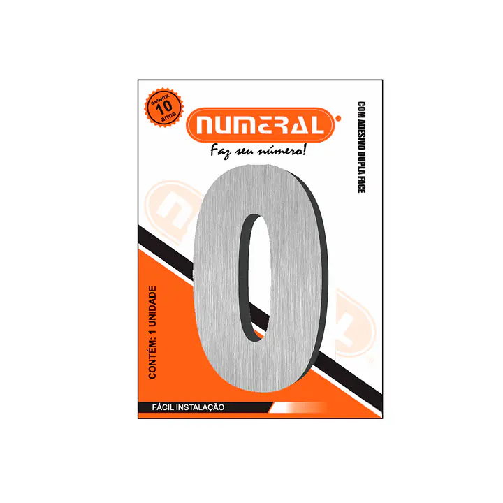 Número ACM aço escovado redondo 125 mm - Master