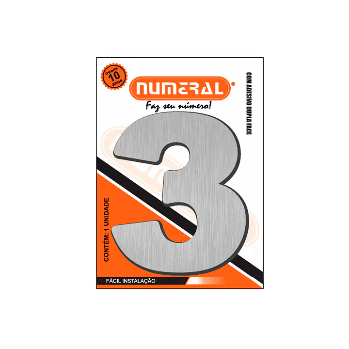 Número ACM aço escovado redondo 125 mm - Master