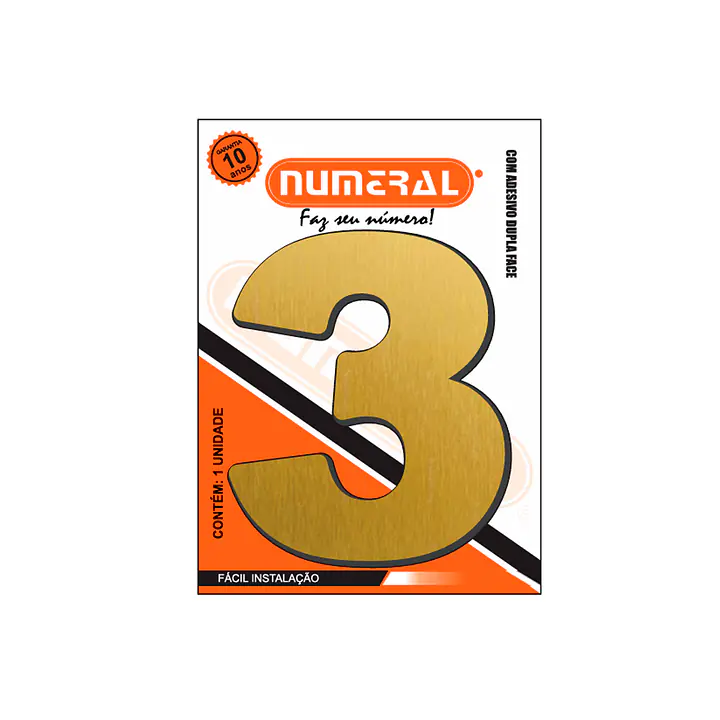 Número ACM ouro escovado redondo 125 mm - Master