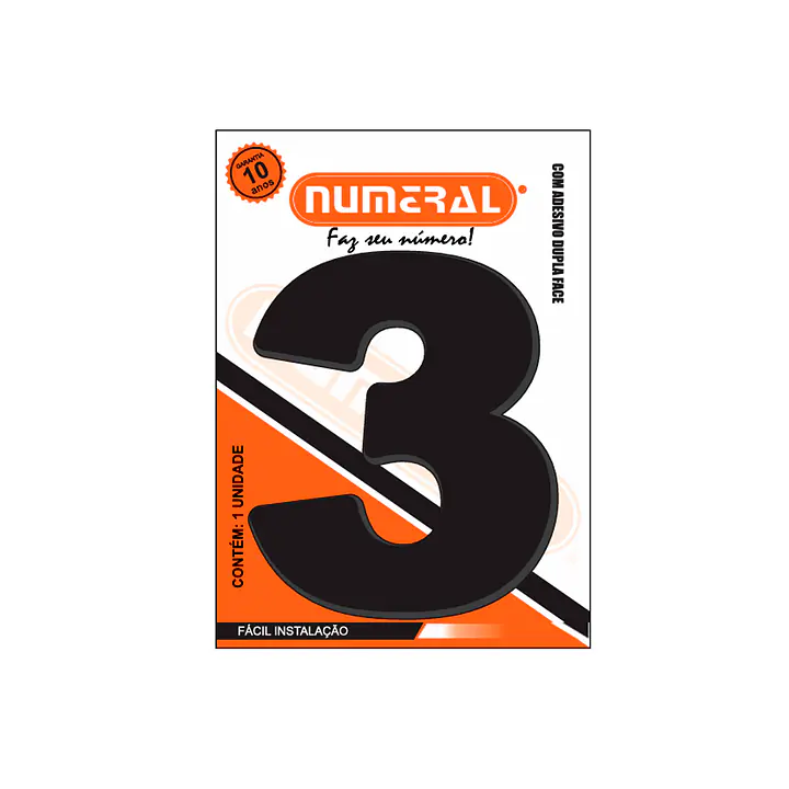 Número ACM preto redondo 125 mm - Master