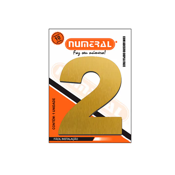 Número ACM ouro escovado redondo 185 mm - Master