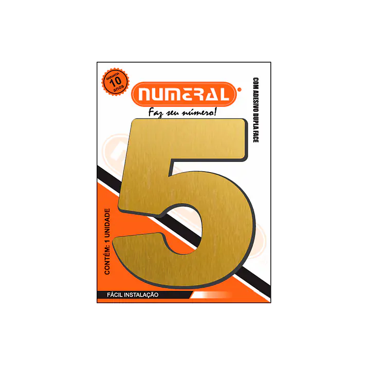 Número ACM ouro escovado redondo 185 mm - Master